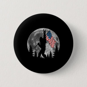 Bóton Redondo 5.08cm Bigfoot American Flag Sasquatch Patriotic 4th Of J