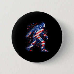 Bóton Redondo 5.08cm Bigfoot bandeira americana sasquatch patriótico en