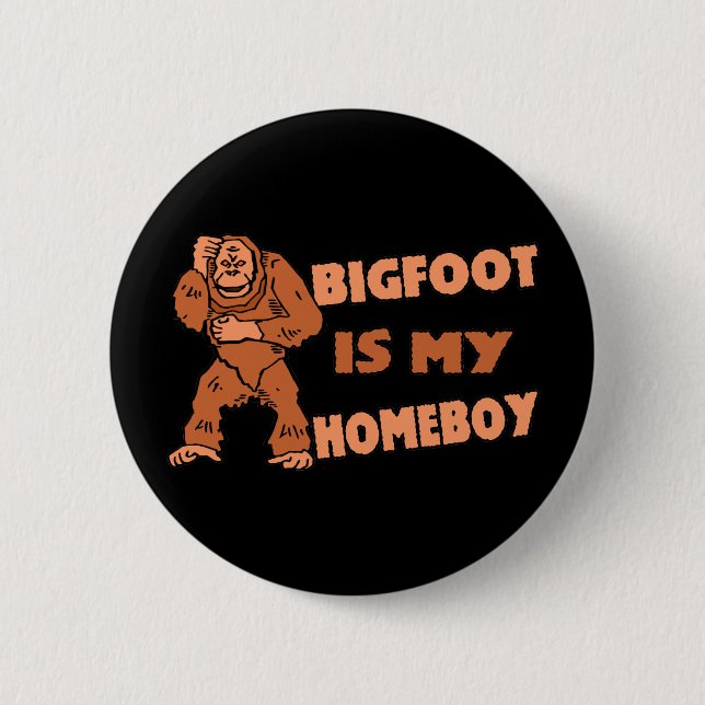 Bóton Redondo 5.08cm Bigfoot é meu ficar em casa (Frente)