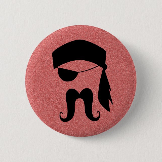 Bóton Redondo 5.08cm Bigode do pirata (Frente)