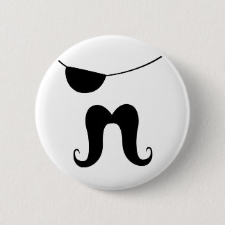 Bóton Redondo 5.08cm Bigode do pirata