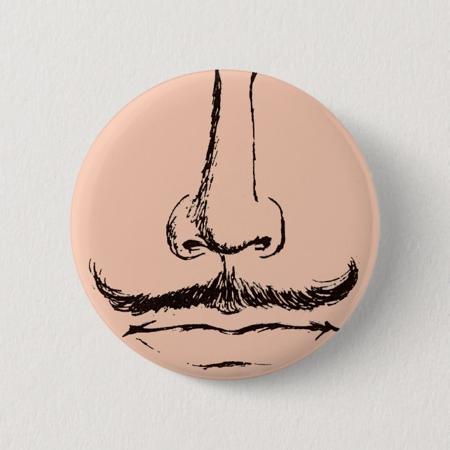 Bóton Redondo 5.08cm Bigode Pinback surrealista (Frente)
