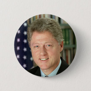 Bóton Redondo 5.08cm Bill Clinton
