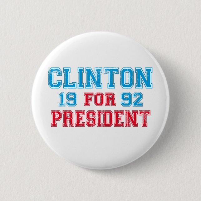 Bóton Redondo 5.08cm Bill Clinton 1992 (Frente)