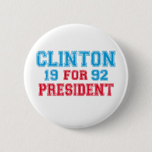 Bóton Redondo 5.08cm Bill Clinton 1992