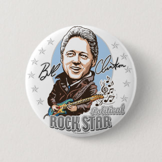 Bóton Redondo 5.08cm Bill Clinton Rockstar político! Botão
