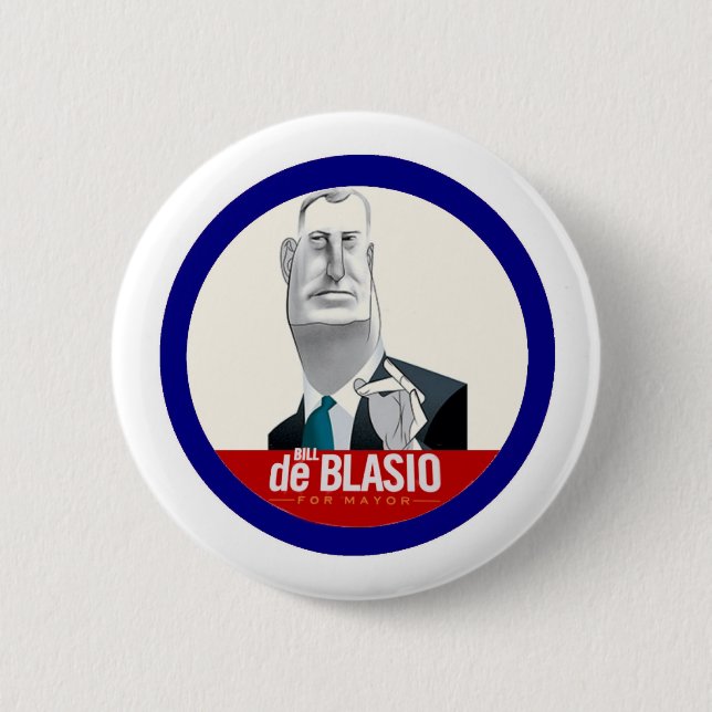 Bóton Redondo 5.08cm Bill De Blasio NYC Mayor 2013 (Frente)