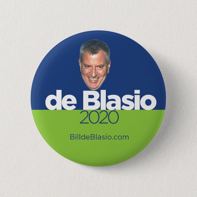 Bóton Redondo 5.08cm Bill de Blasio para Presidente (Frente)