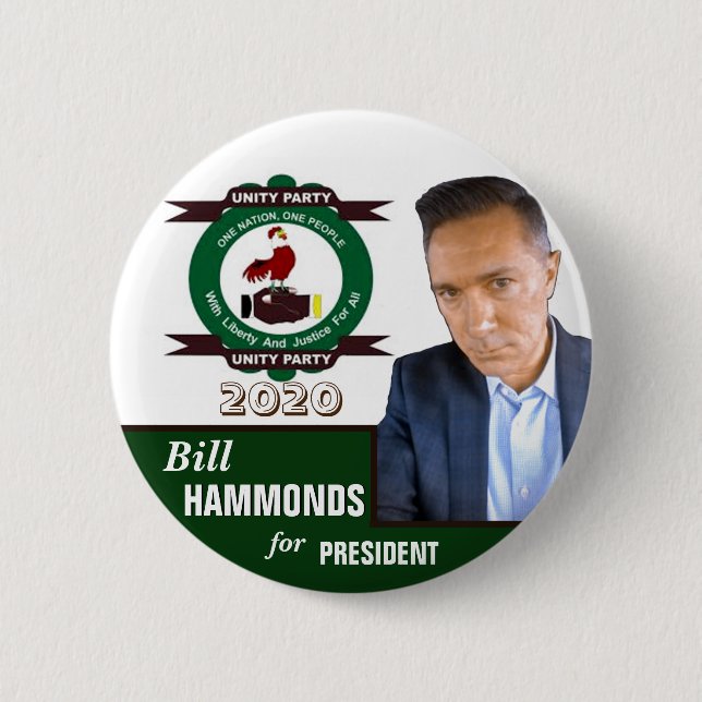 Bóton Redondo 5.08cm Bill Hammonds para o Presidente 2020 (Frente)