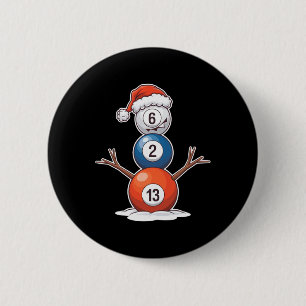 Bóton Redondo 5.08cm Billiard Christmas Snowman com Mesa de Piscina