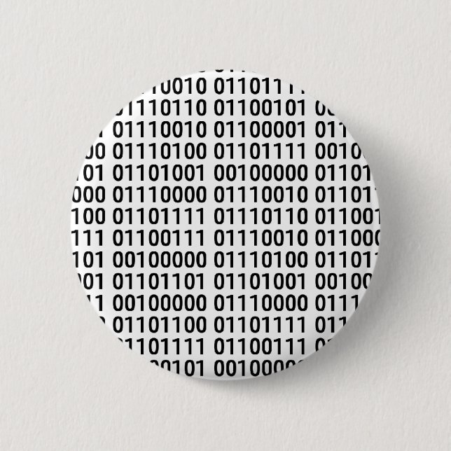 Bóton Redondo 5.08cm Binário: Eu amo programar (Frente)