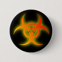 Bio Hazard Funny Button Humor Crachá