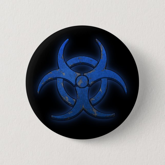 Bóton Redondo 5.08cm Biohazard azul (Frente)