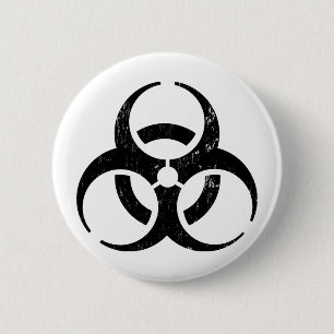Bóton Redondo 5.08cm Biohazard: Botão do contágio do zombi