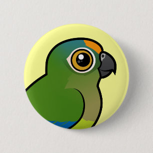 Bóton Redondo 5.08cm Birdorable Pêssego-fronteou o Parakeet