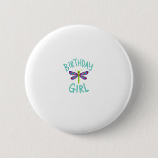 Bóton Redondo 5.08cm Birthday girl shirt Dragonfly birthday party tee s