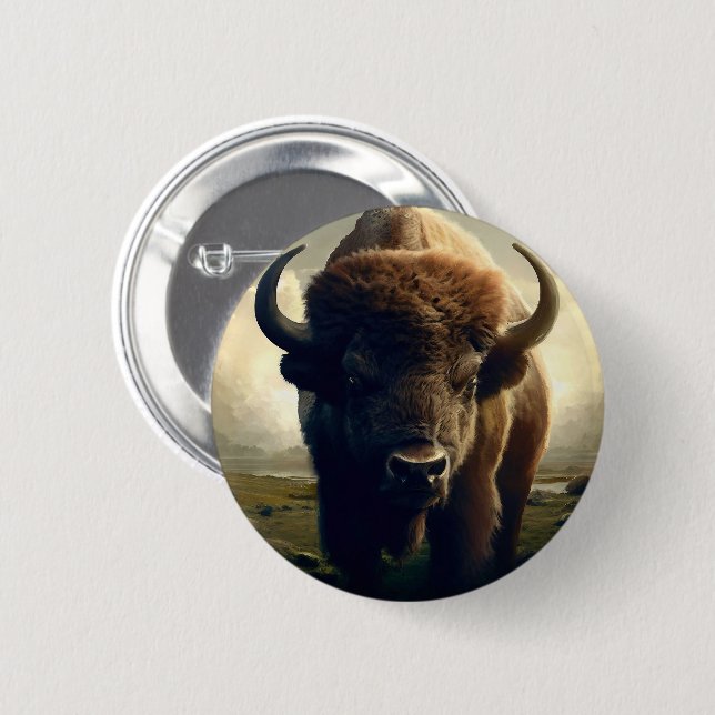 Bóton Redondo 5.08cm Bison Painting (Frente & Verso)