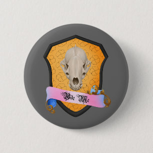 Bóton Redondo 5.08cm Bite Me Badger Skull