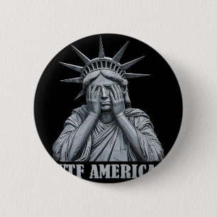 Bóton Redondo 5.08cm Bizarra América Anti-Trump Política E Democracia