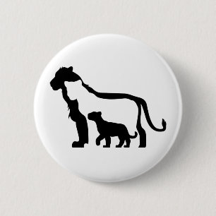 Bóton Redondo 5.08cm Black and White Lions