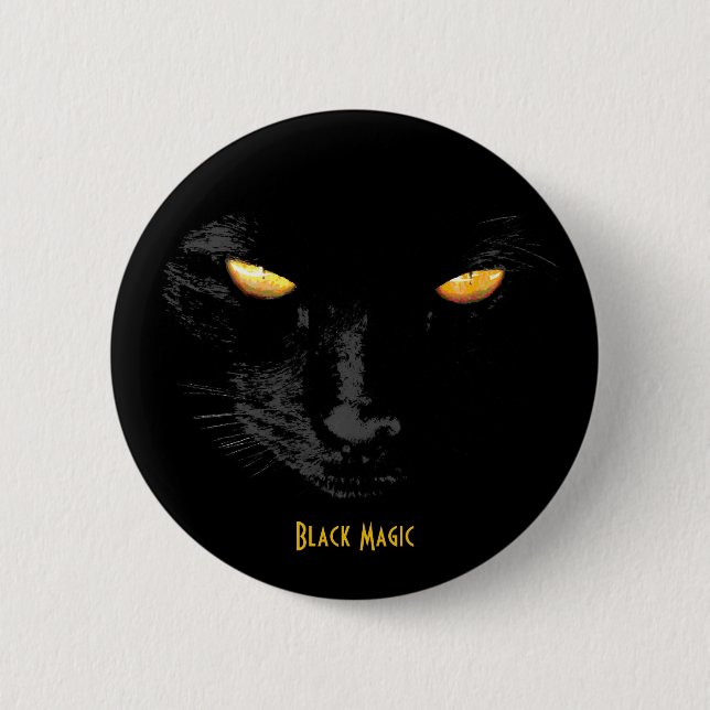 Bóton Redondo 5.08cm Black Cat Magic personalizável (Frente)