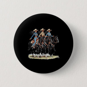 Bóton Redondo 5.08cm Black Cowgirl Western Melanin Rodeo Historiador Af
