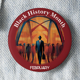Bóton Redondo 5.08cm Black History Month Bridge Crossing Pinback Button