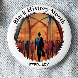 Bóton Redondo 5.08cm Black History Month Bridge Crossing Pinback Button
