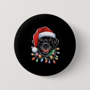 Bóton Redondo 5.08cm Black Lab Labrador Árvore de Natal Light Pajama Do