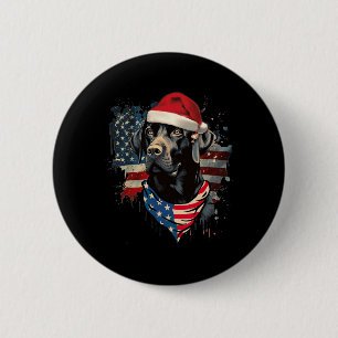 Bóton Redondo 5.08cm Black Lab Labrador Vintage Papais noeis de Natal P
