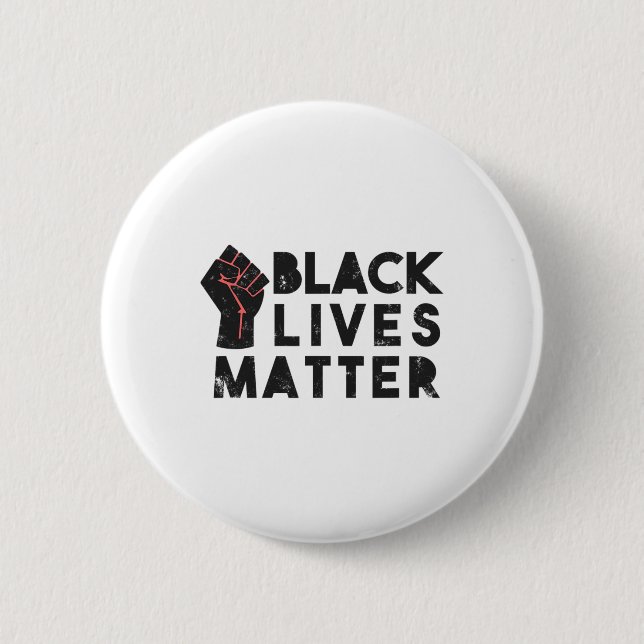 Bóton Redondo 5.08cm Black Lives Problema Protesto Poder Político Fist  (Frente)