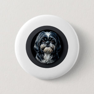 Bóton Redondo 5.08cm black shih tzu