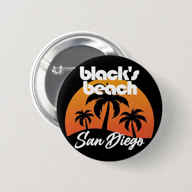 Bóton Redondo 5.08cm Black's Beach, San Diego (Frente & Verso)