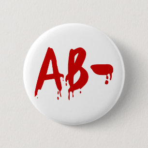 Bóton Redondo 5.08cm Blood Group AB - Hospital #Horror Negativo