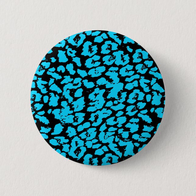 Bóton Redondo 5.08cm Blue Animal Spots Abstrato (Frente)