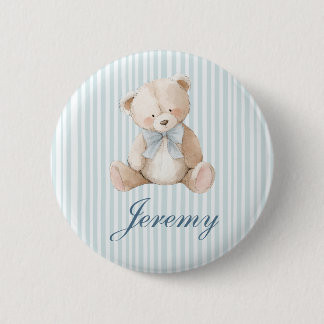 Bóton Redondo 5.08cm Blue Elegant Teddy Bear Button