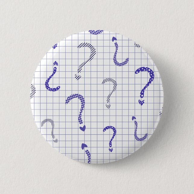 Bóton Redondo 5.08cm Blue question mark seamless pattern (Frente)