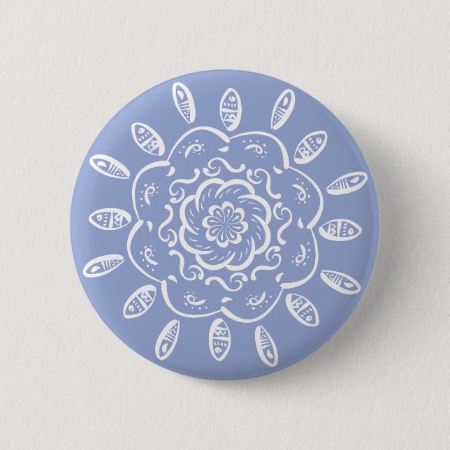 Bóton Redondo 5.08cm Blueberry Mandala (Frente)
