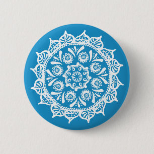 Bóton Redondo 5.08cm Bluebird Mandala