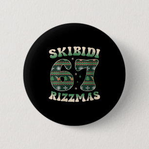 Bóton Redondo 5.08cm Blusas Femininas Skibidi Rizzmas 67 Seis Sete Meme