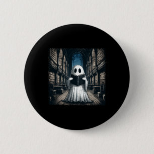 Bóton Redondo 5.08cm Bo Bibliotecário do Halloween da Biblioteca Ghost