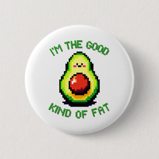 Bóton Redondo 5.08cm Boa Gordura Avocado - Design de Comida Engraçado d