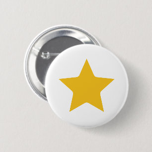 Bóton Redondo 5.08cm Bohemian Modern Boho Yellow Dourada Star White