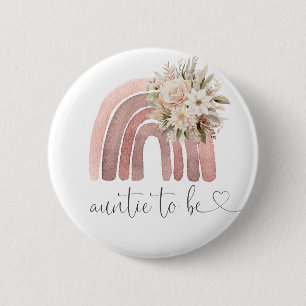Bóton Redondo 5.08cm Boho Rainbow Chá de fraldas Tia To Be