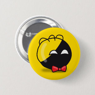 Bóton Redondo 5.08cm Bola ancap Polandball meme fofo laço vermelho