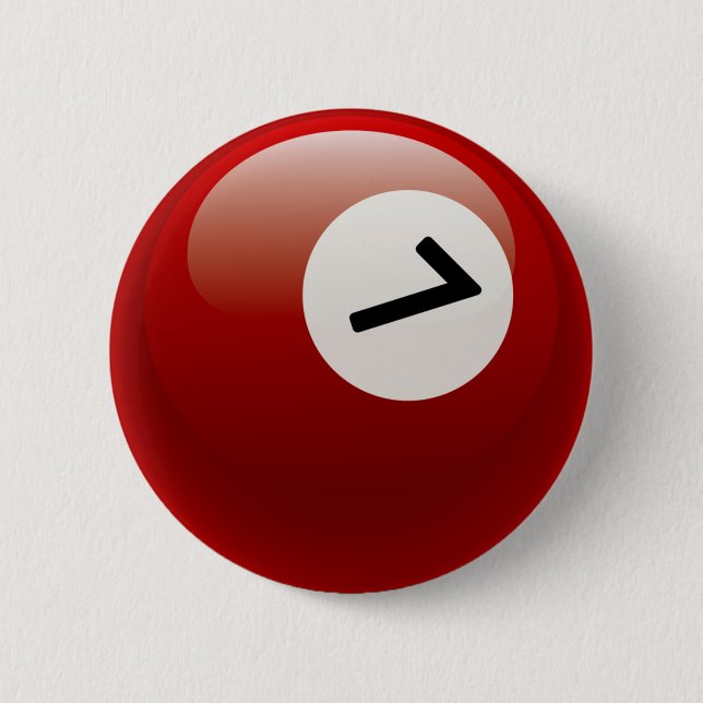 BÓTON REDONDO 5.08CM BOLA DE BILHAR DO NÚMERO 7 (Frente)