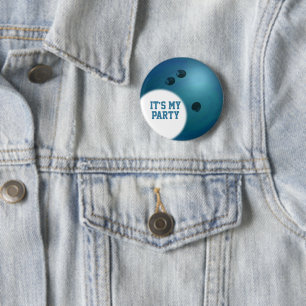 Bóton Redondo 5.08cm bola de boliche azul feita sob encomenda do