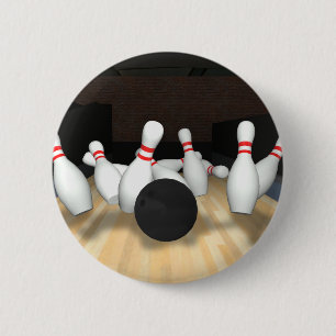 Bóton Redondo 5.08cm Bola de boliche & pinos: modelo 3D: