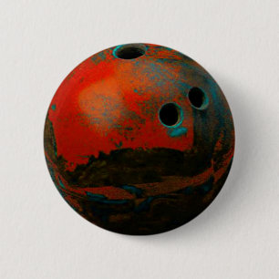 Bóton Redondo 5.08cm Bola de boliche Vermelha Personaliza-o