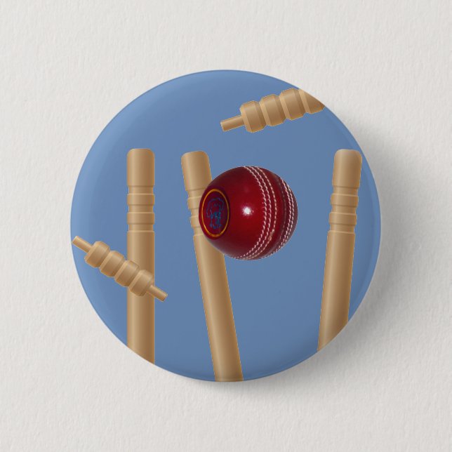Bóton Redondo 5.08cm Bola De Críquete E Pedaços, (Frente)